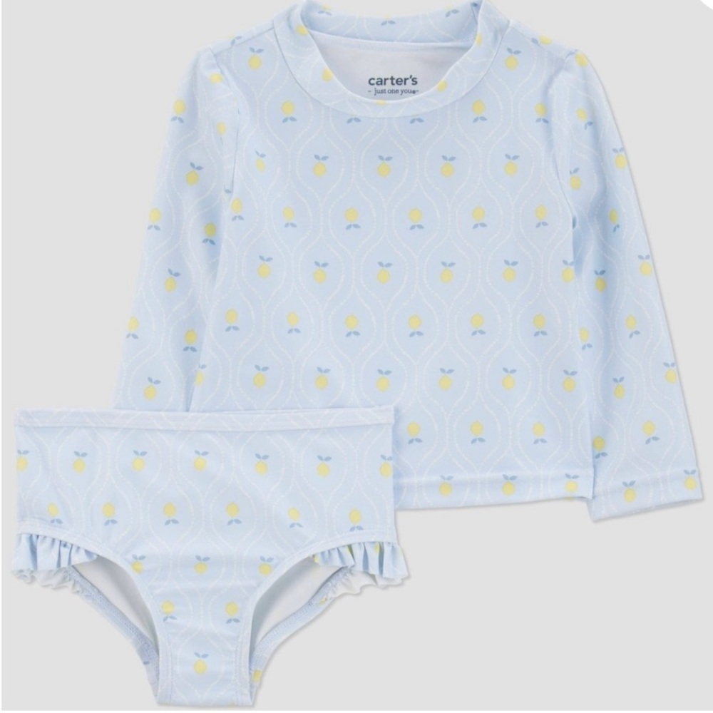 Carter's Baby Girl’s Light Blue & Lemon Kids Swimsuit 6mos NWT